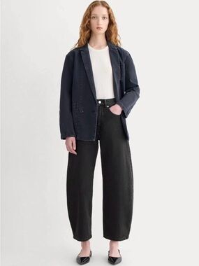 Everlane Washed Black The Way High Barrel Denim 27” Jean, size 26R